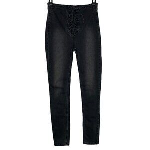 Free People Womens High Waist Jeans Size 27 Lace Up Front Skinny 61855-16515125